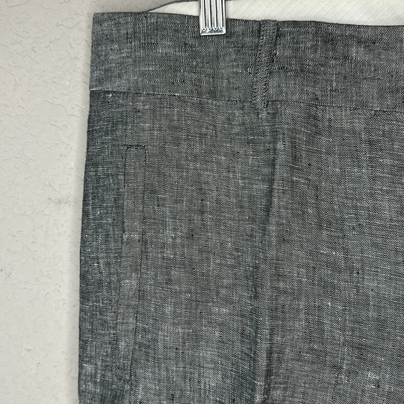 Banana Republic 100% Linen Dark Marled Grey The Martin Fit Trouser Pants Size 14 - Picture 3 of 12